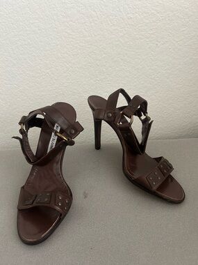 Manolo blahnik studded sandal heels